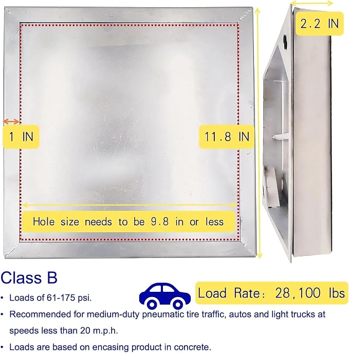12x12 in Invisible Stainless Steel Manhole Cover and Frame - Image 2