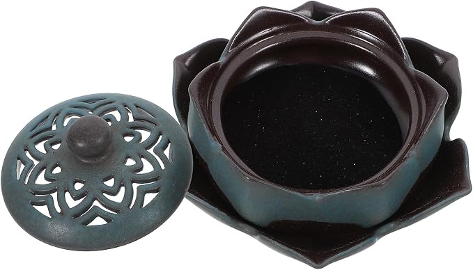 Happyyami Vintage Ceramic Lotus Incense Holder Censer by Happyyami