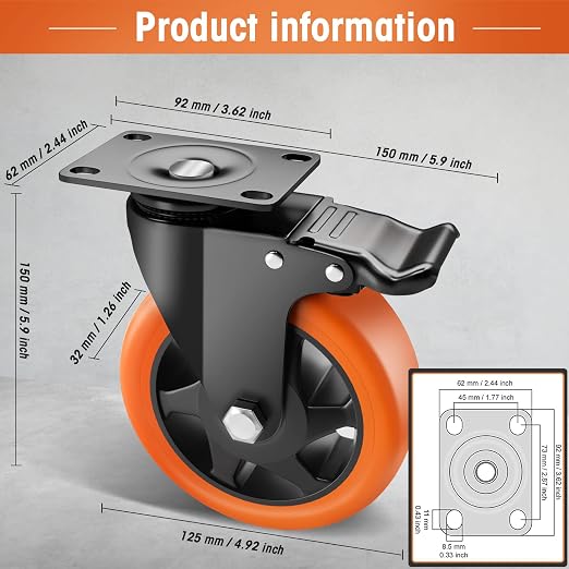 5" Caster Wheels - Image 5