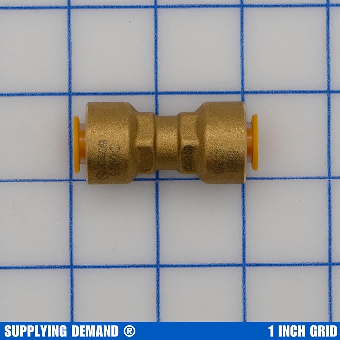 Supplying Demand SB1 3/8 Inch Quick Connect HVAC Brass Coupler Fitting - Image 2