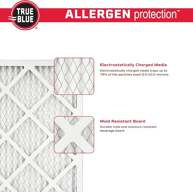 True Blue 15x20x1 MERV 11 Allergen Air Filter | Electrostatic Pleated HVAC - Image 5