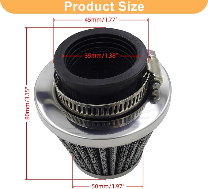 Semimo 35mm Air Filter – OEM Replacement Universal Cone Cleaner - Image 2