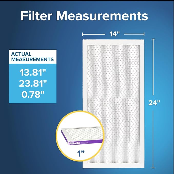 Filtrete 14x24x1 AC Furnace Air Filter, MERV 12, MPR 1500, CERTIFIED asthma & - Image 2