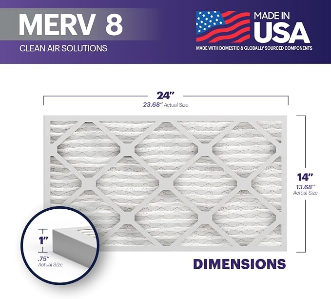 BNX TruFilter 14x24x1 Air Filter MERV 8 - Image 2