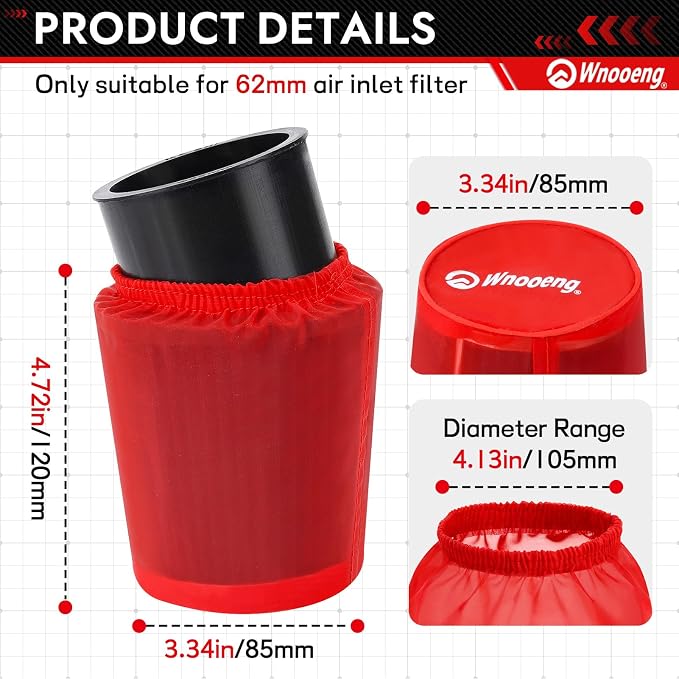 62mm Mini Bike Air Filter Cover - Image 2