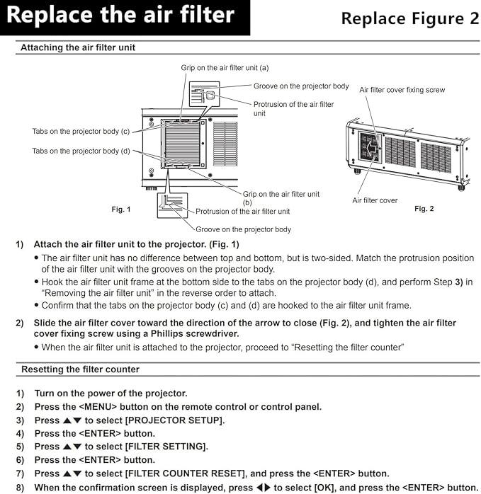 AWO ET-EMF330 ET-SFR330 Replacement Projector Air Dust Filter - Image 5