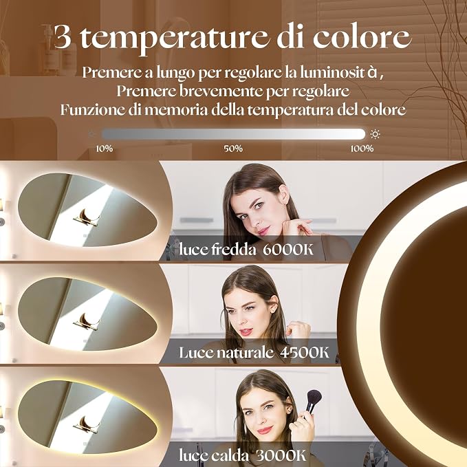 500 X800 mm Illuminated Backlit LED Bathroom Mirror, Wall Mounted Multifunction - Image 5