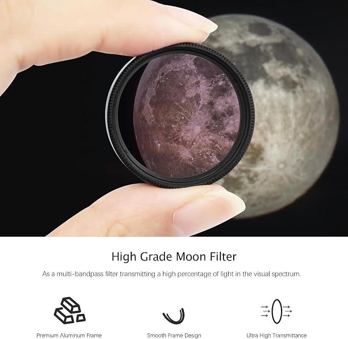 Astromania Telescope Moon Filter 1.25 Inch, Moon Skyglow Filter Reduces Moon - Image 6