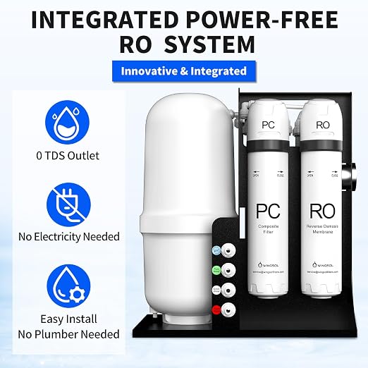 WINGSOL Integrated Reverse Osmosis Water Filter, NSF/ANSI 42/53/58, Dual Outlet - Image 2