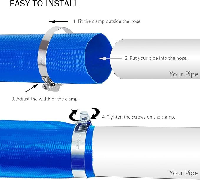 DAVCO 2.5" x 100 ft Pool Backwash Hose, Heavy Duty Reinforced Blue PVC Lay Flat - Image 6