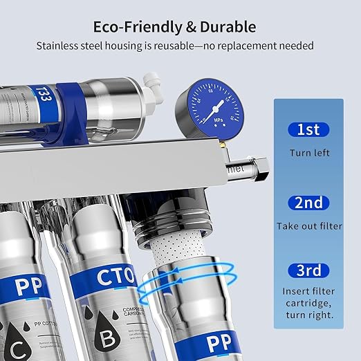 EIREE H502B Under‑Sink Ultrafiltration Water Filter – 0.01 µm Membrane - Image 5