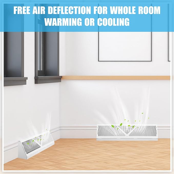 Yaocom 2 Pack Baseboard Register Vent 18 Inch Duct Opening Size Vent Covers - Image 5