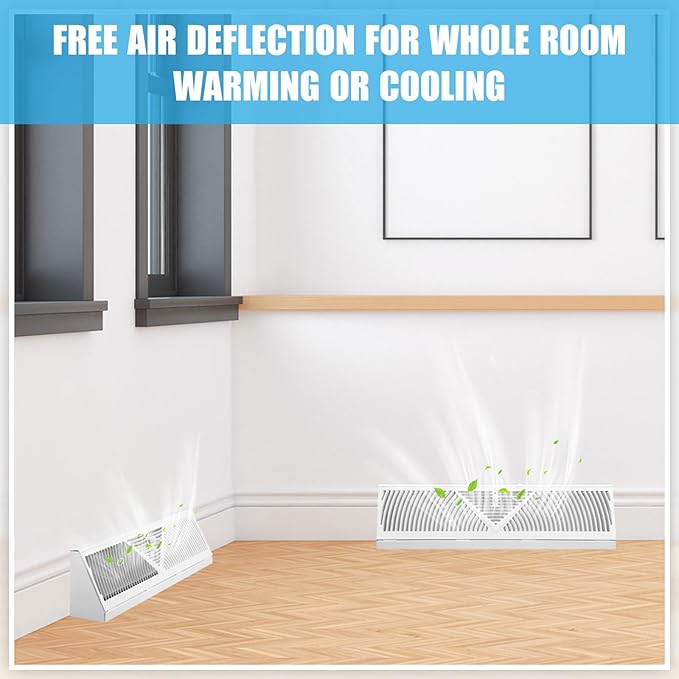 Yaocom 2 Pack Baseboard Register Vent 24 Inch Duct Opening Size Vent Covers - Image 5