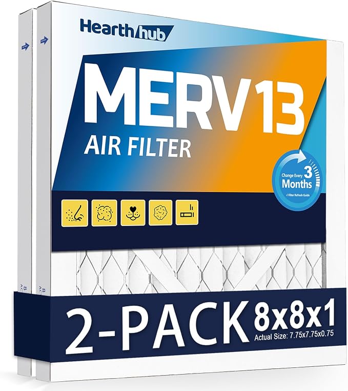 8×8×1 MERV 13 Furnace Air Filters by Hearthhub