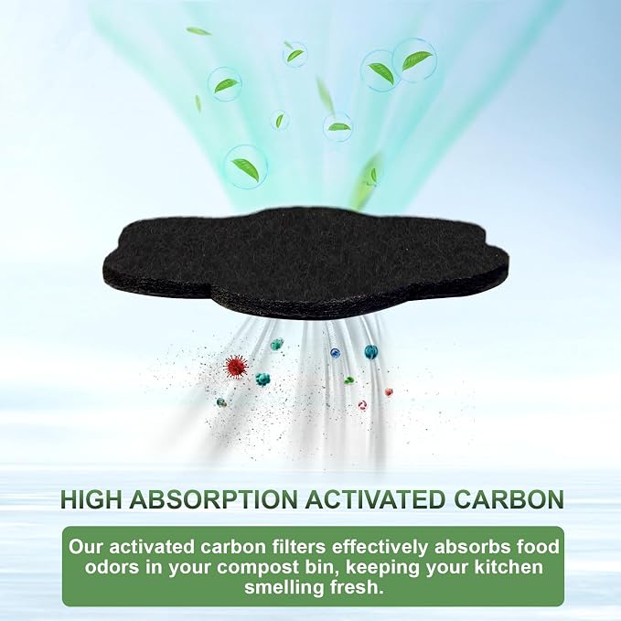ENLOY 7.2 Inch Universal Trash Can Charcoal Filters Replacements, Absorbing - Image 3