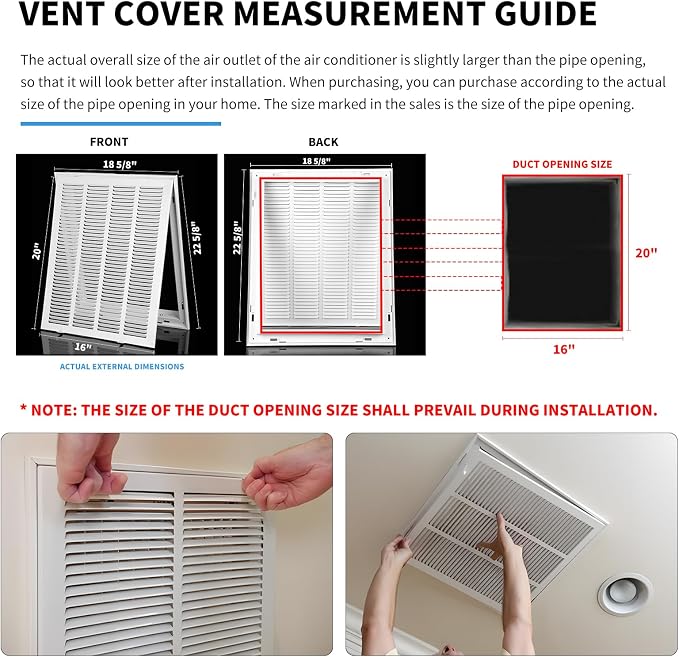 16x20 Air Return Grille Return Vent Cover - Image 6