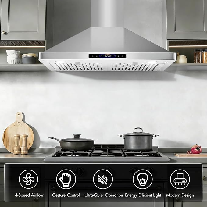 30 inch Wall Mount Range Hood Convertible Vent - Image 8