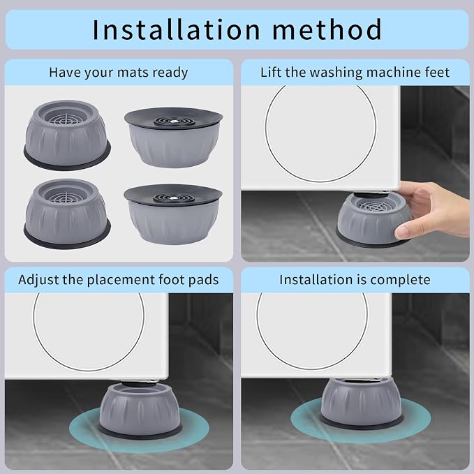 Anti Vibration Pads for Washing Machine, Washer Stabilizer and Dryer Bumper Pads - Image 2