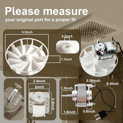 S99080166 Bathroom Vent Fan Motor Replacement, 120V 70CFM BP28 Exhaust Fan Motor - Image 4