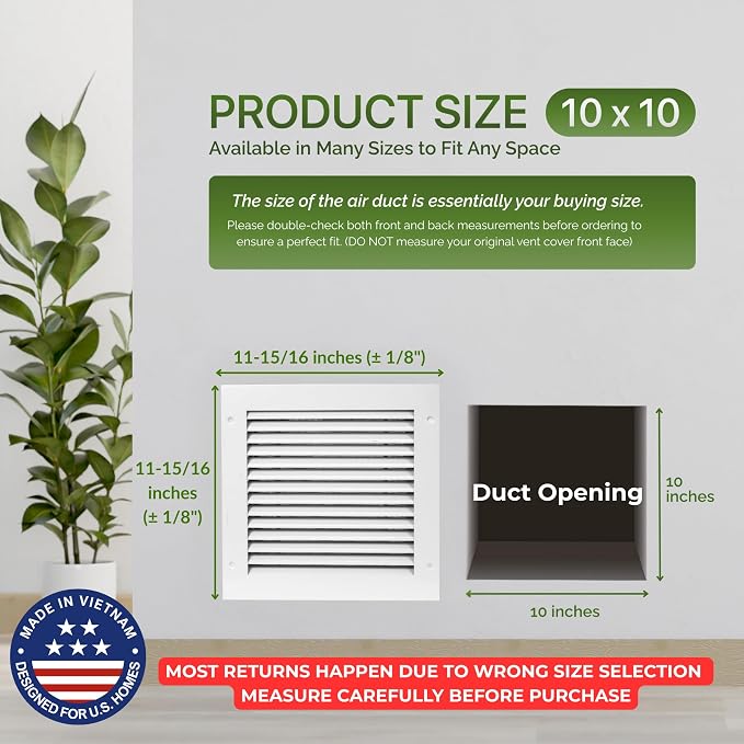 Modern Air Return Grille 10x10 - Image 3