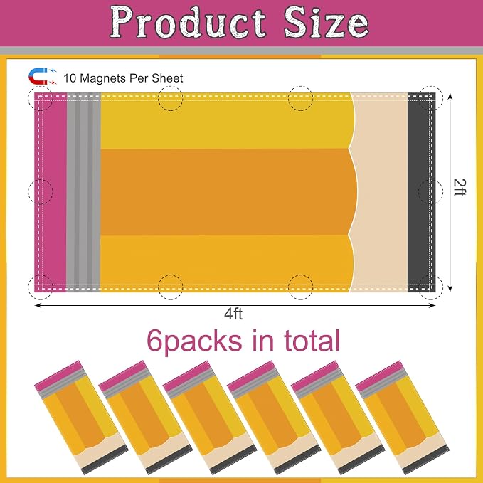 6Pcs Classroom Light Covers for Fluorescent Lights, Magnetic 2x4 FT Ceiling - Image 2