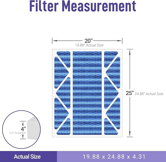 20x25x4 HVAC Air Filter, MERV 11, Easy Install, Long-Lasting - Image 2