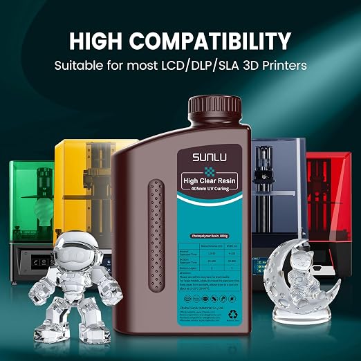 SUNLU High Clear 3D Printer Resin, High Transparency 3D Printing Resin - Image 4