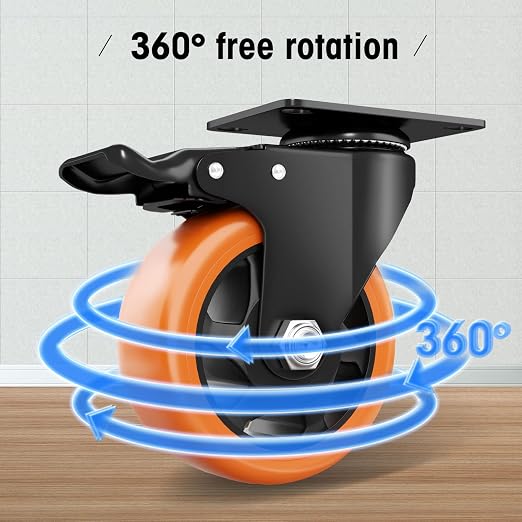 4" Swivel Plate Casters, 1200Lbs Capacity - Image 6