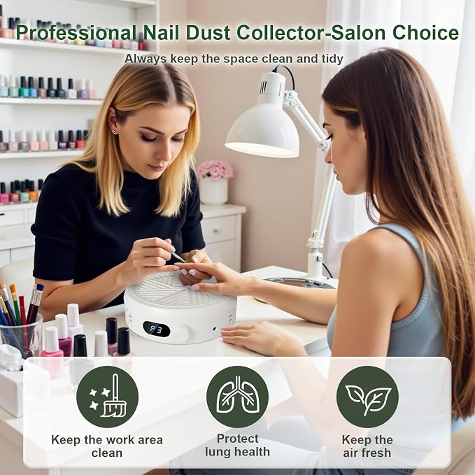 Nail Dust Collector, Compact & Quiet Manicure Vacuum - Image 2