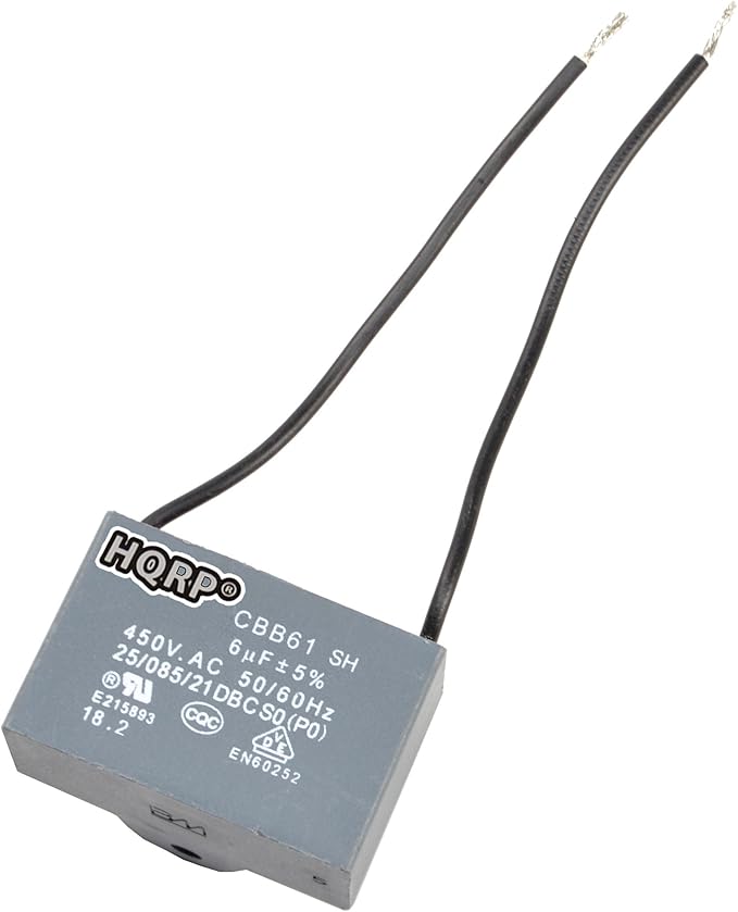 HQRP Capacitor Compatible with Hampton Bay Ceiling Fan CBB61 6uf 2-Wire UL by HQRP