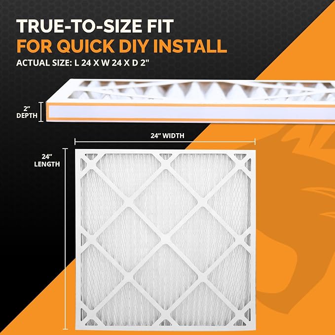 Tiger Tough 24x24x2 Air Filter MERV 8 MPR 600-800, High-Performance Pleated - Image 2