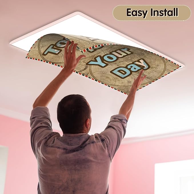 8Pcs Classroom Light Covers for Fluorescent Lights, Retro Magnetic 2x4 FT - Image 4