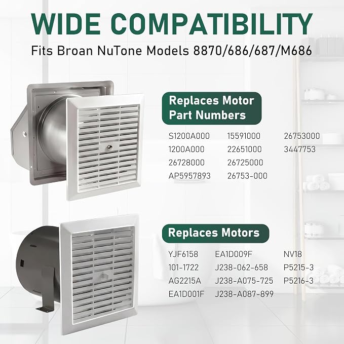 NEW Bathroom Fan Motor Replacement Compatible - Image 2