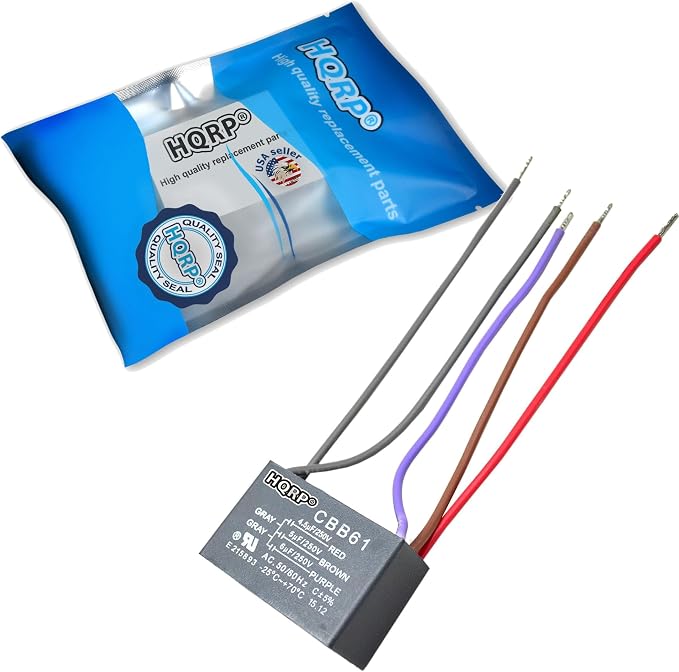 HQRP Capacitor Compatible with Harbor Breeze Ceiling Fan 4.5uf+5uf+6uf 5-Wire - Image 2