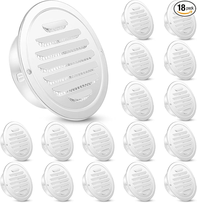 Zonon 18 Pcs Stainless Steel Soffit Vents 4 Inch Round Dryer Vent Cover by Zonon
