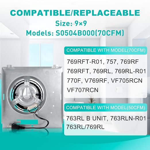 【Upgrade】 763RLN B Unit 50/70CFM Fan, Compatible - Image 2