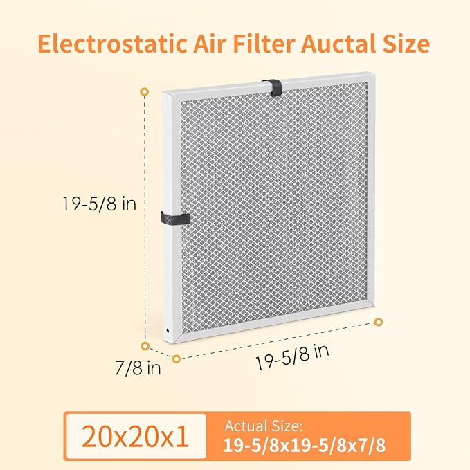 2-Pack 20x20x1 MERV 8 Reusable & Washable Electrostatic Air Filters - Image 2