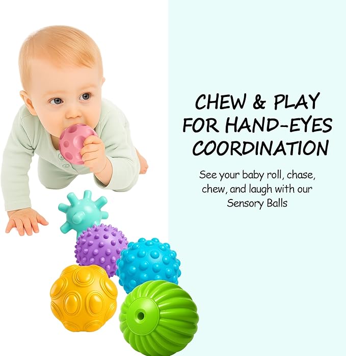 Multicolored Soft Balls for Babies – Textured Montessori Toys for Infant Development