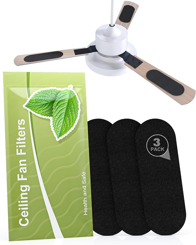 Ceiling Fan Filters for Blades, Activated Carbon Fan Blade Air Purifier Pads by JAYNLT