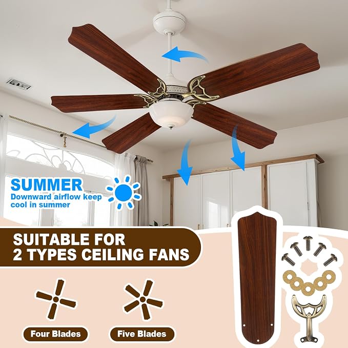 Yaocom 10 Pack 16.54" Ceiling Fan Replacement Blades and Blade Arms Kit - Image 4