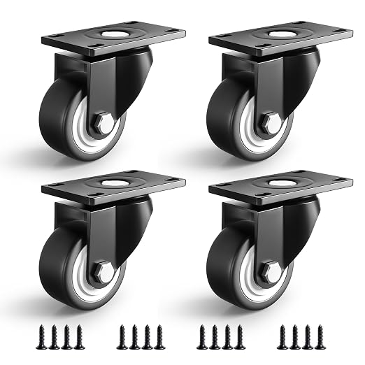 2 Inch Caster Wheels, Heavy Duty Casters Set of 4, Load 600lbs Industrial by ANDUTEES
