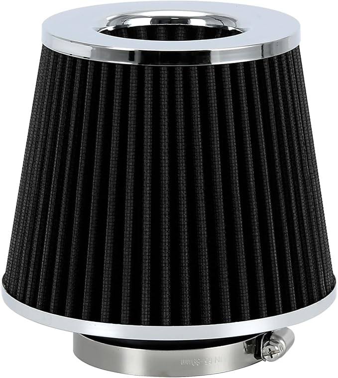 PTNHZ Universal Black 3" 76mm High Flow Cold Air Intake Cone Air Filter Power by PTNHZ+RACING