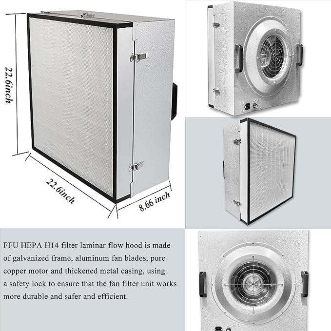 FFU HEPA H14-Filter Laminar Flow Hood Updated FanFilter Unit（Include HEPA - Image 5