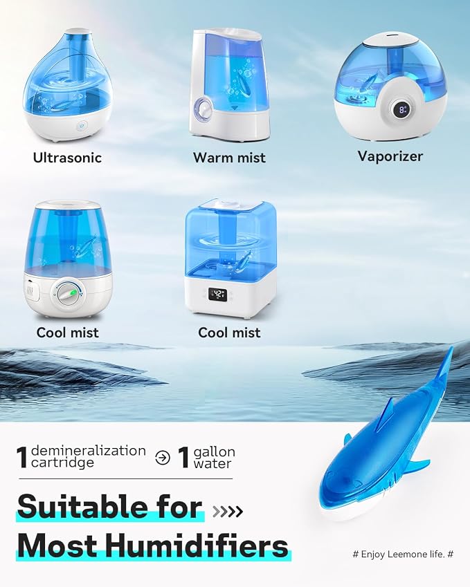 Leemone 6 Pack Humidifier Cleaner Shark, Demineralization Float Shark Compatible - Image 3