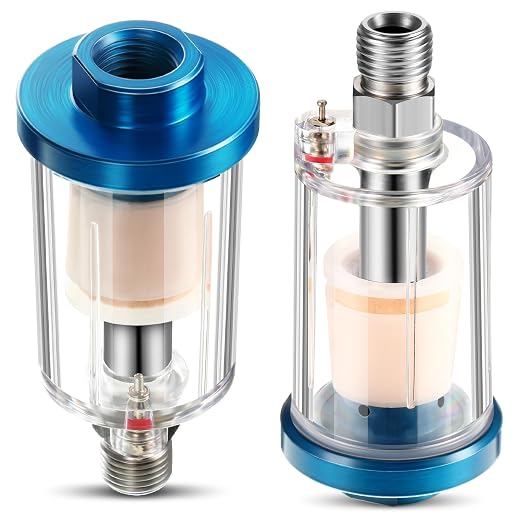 Mudder 2 Pcs Compressed Air Filter Water Oil Separator 1/4 Inch NPT Inlet and by Mudder