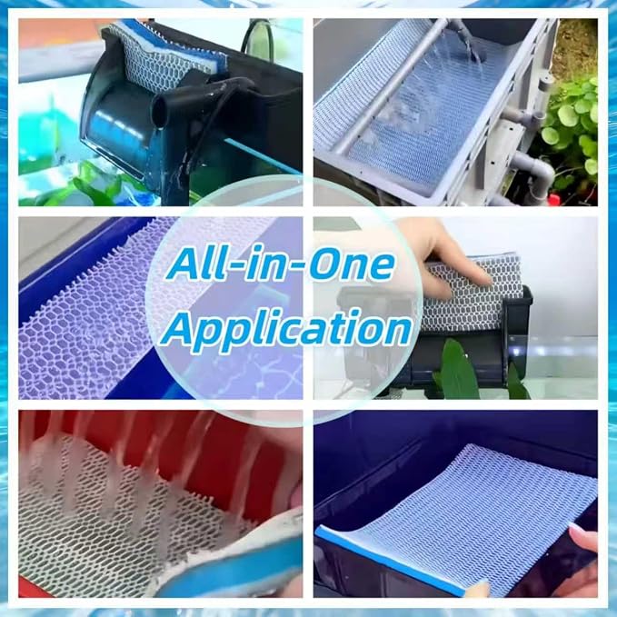 8-Layer Aquarium Filter Media Sponge Pad, Trim-to-Fit Foam Filter Floss - Image 4