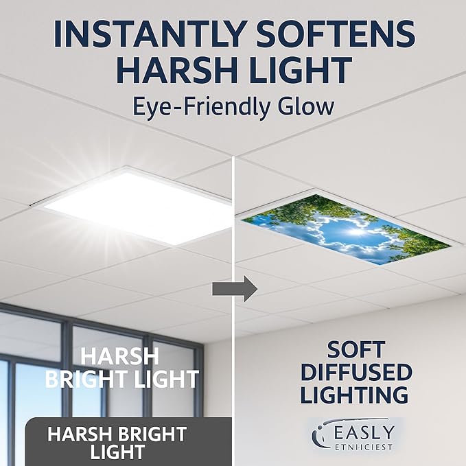 2 Pack Fluorescent Light Covers 4x2 ft Magnetic Light Covers - Image 2