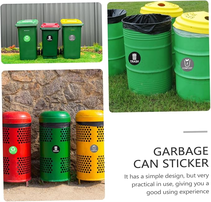 Garbage Can Recycling Stickers 9pcs Waste Sorting Decals Removable Adhesive - Image 7