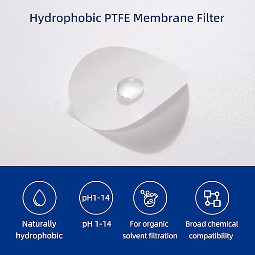100 PCS PTFE Disc Membrane Filters Hydrophobic 47mm 5.0µm Pore Size - Image 3