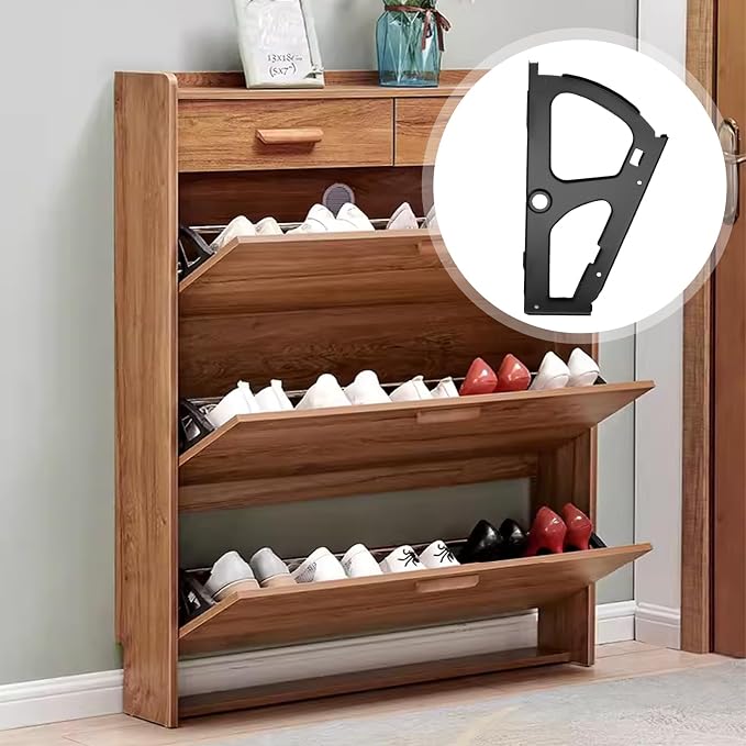 Litoexpe 1 Layers Black Shoes Drawer Cabinet Hinges, Stainless Steel Shoe - Image 6